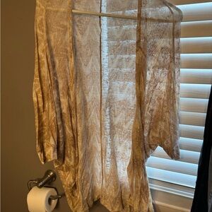 Painted Threads Tan Sheer Cardigan